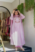 Pink Embroidered Chanderi Silk Kurta Set with Dupatta