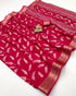 Pink Traditional Moss Georgette Saree With Zari Work for Women