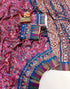Pink Floral Pashmina Saree with Shawl & Blouse for Women