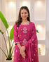 Pink SlubBlossom Embroidered Salwar Suit for Women