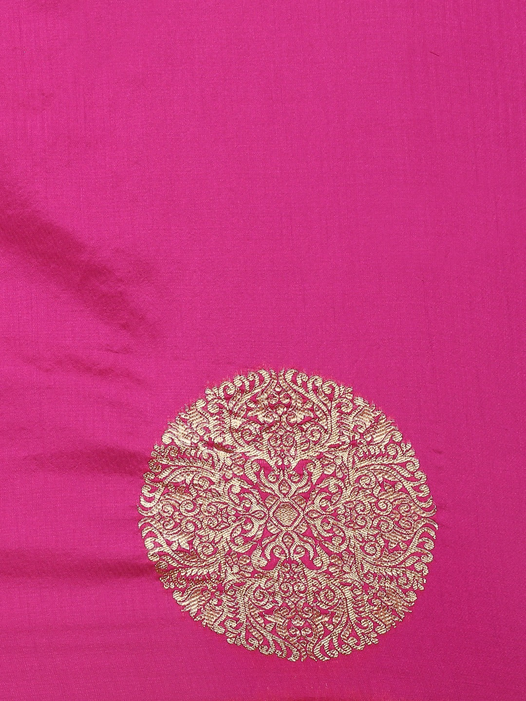 Rani Pink Soft Silk Saree with Traditional Zari Motifs for Women