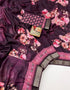Plum Floral Cotton Saree With CutDana Work Blouse for Women