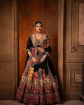 Premium Black Muslin Cotton Lehenga Choli Set