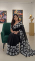 Premium Black Georgette Saree For Party Wear for Women
