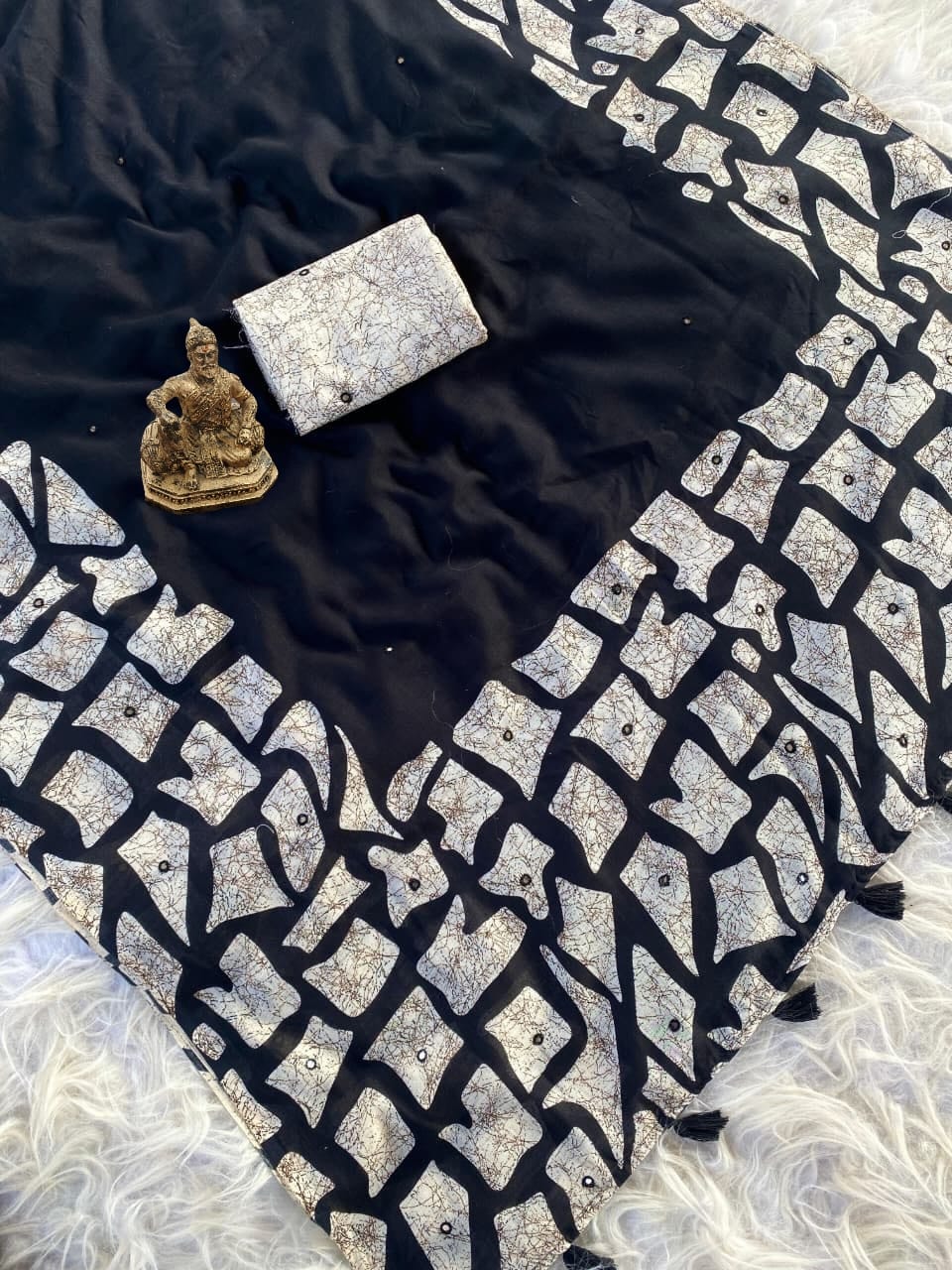 Premium Black Georgette Saree For Party Wear for Women