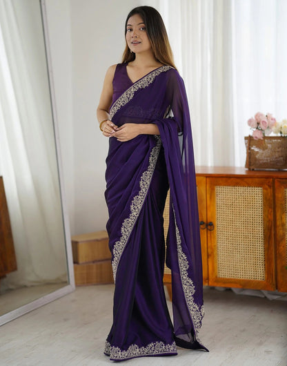 Premium Purple Saree for Festive Celebrations for Women