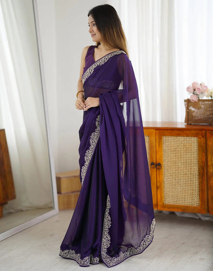 Premium Purple Saree for Festive Celebrations for Women