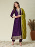 Premium Silk Purple Anarkali Kurti Set for Women
