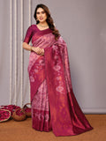 Premium Wine Pink Soft Silk Saree with Rich Jacquard Pallu