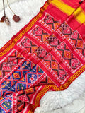 Pure Patola Silk Double Ikkat Saree with Zari Border