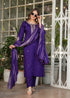 Purple Designer Chanderi Threadwork Kurta Pant Set for Women