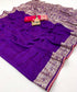 Purple Maslin Silk Zari Woven Saree with Rich Pallu for Women