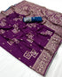 Wine Purple Maslin Silk Zari Woven Saree with Rich Pallu for Women