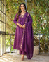 Purple SlubCharm Embroidered Salwar Suit for Women