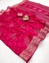 Rani Pink Party Wear Moss Georgette Floral Saree for Women