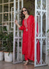 Red Chanderi Threadwork Suit Set for Women
