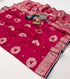 Premium Red Maslin Silk Saree with Gold Zari Work for Women
