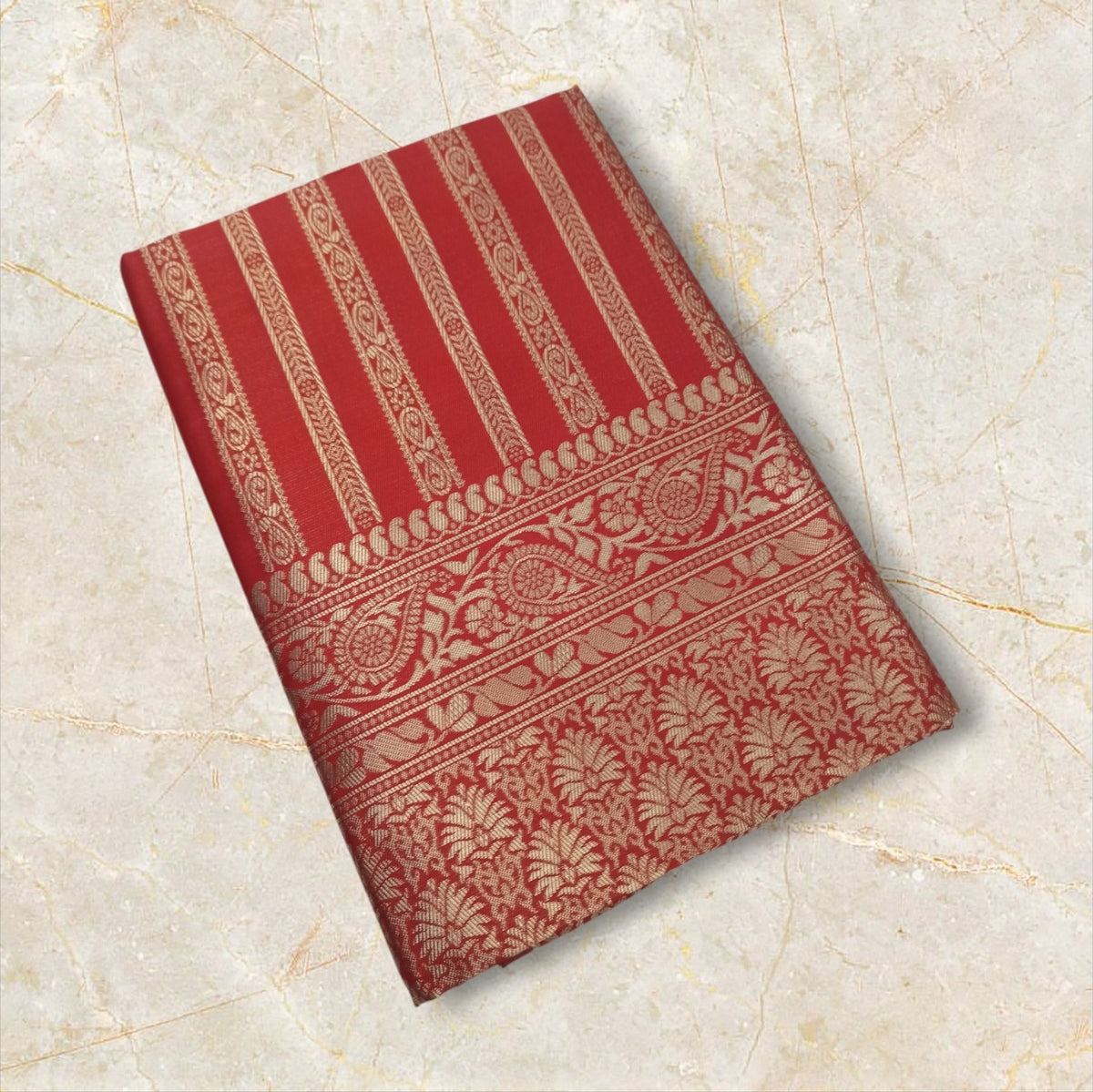 Red Zari Banarasi Lichi Silk Saree With Blouse Piece for Women