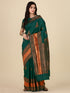 Royal Dark Green Banarasi Soft Silk Saree with Zari for Women