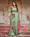 Royal Green Tussar Silk Saree Online