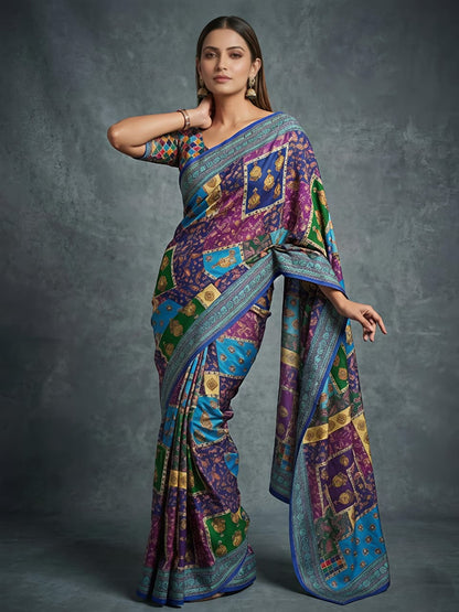 Royal Raj Gharana Mirror Work Designer Saree for Women