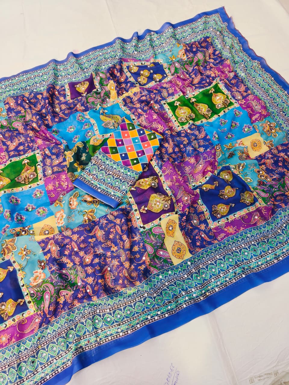 Royal Raj Gharana Mirror Work Designer Saree for Women