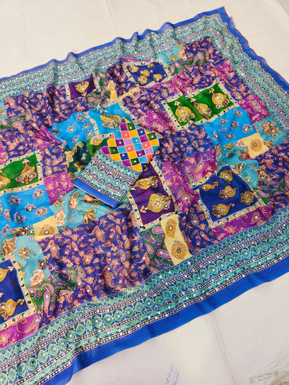 Royal Raj Gharana Mirror Work Designer Saree for Women