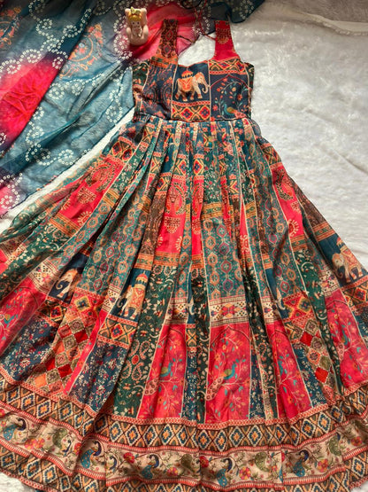 Royal Patola Printed Designer Gown with Elegant Dupatta for Women