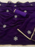 Royal Purple Designer Fandy Saree for Women