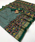 Emerald Royal Weave Pashmina Silk Saree