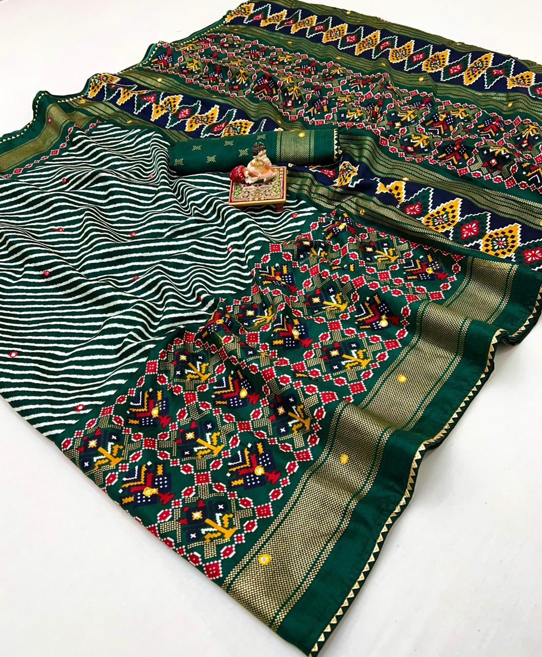Emerald Royal Weave Pashmina Silk Saree for Women