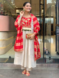 Silk Festive Kurta Pant Set with Zari Jacquard Dupatta