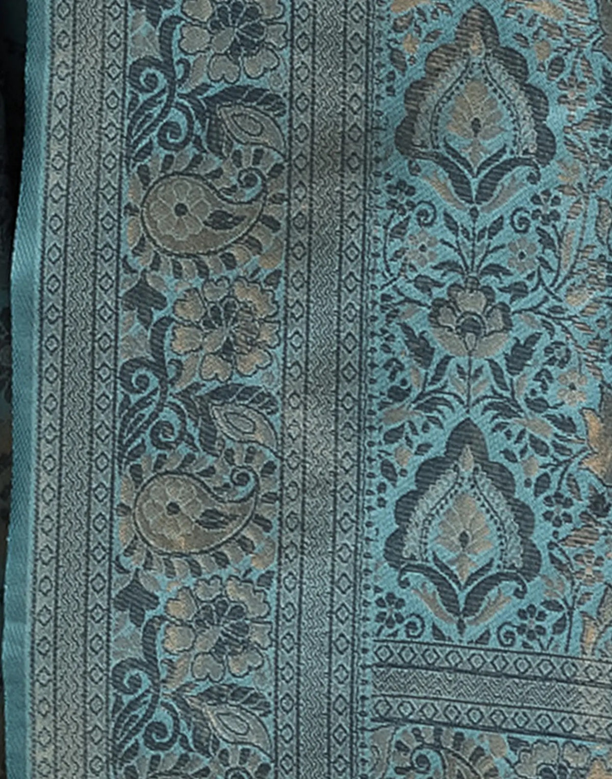 Sky Blue Banarasi Silk Saree with Elegant Zari Weave for Women