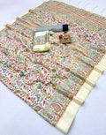 Soft Floral Pashmina Saree with Shawl Combo