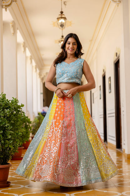 Starfall Luxe Sequin Georgette Lehenga for Women