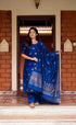 Stylish Royal Blue Kurta Pant Set with Dupatta for Women