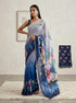 Stylish Neon Butterfly Printed Saree With Moti Border for Women