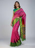 Stylish Pink Silk Saree with Rich Green Pallu Design for Women