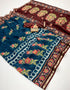 Teal Blue Floral Digital Uppada Silk Saree With Blouse for Women