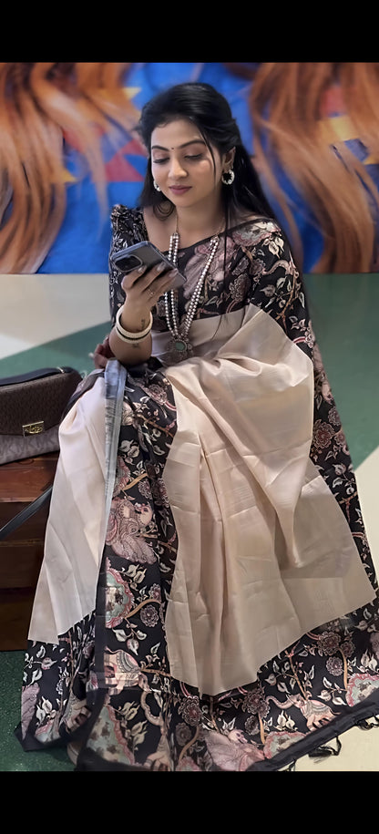 Traditional Elephant Art Designer Silk Saree for Women