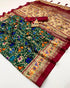 Traditional Bottle Green Patola Border Silk Saree for Women