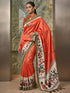 Traditional Touch Warli Art Orange Saree for Women