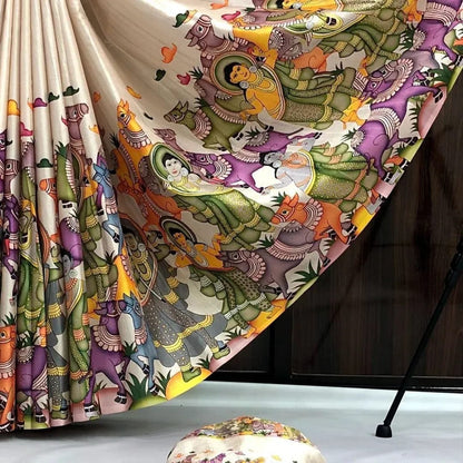 Tussar Silk Kalamkari Printed Saree with Blouse for Women