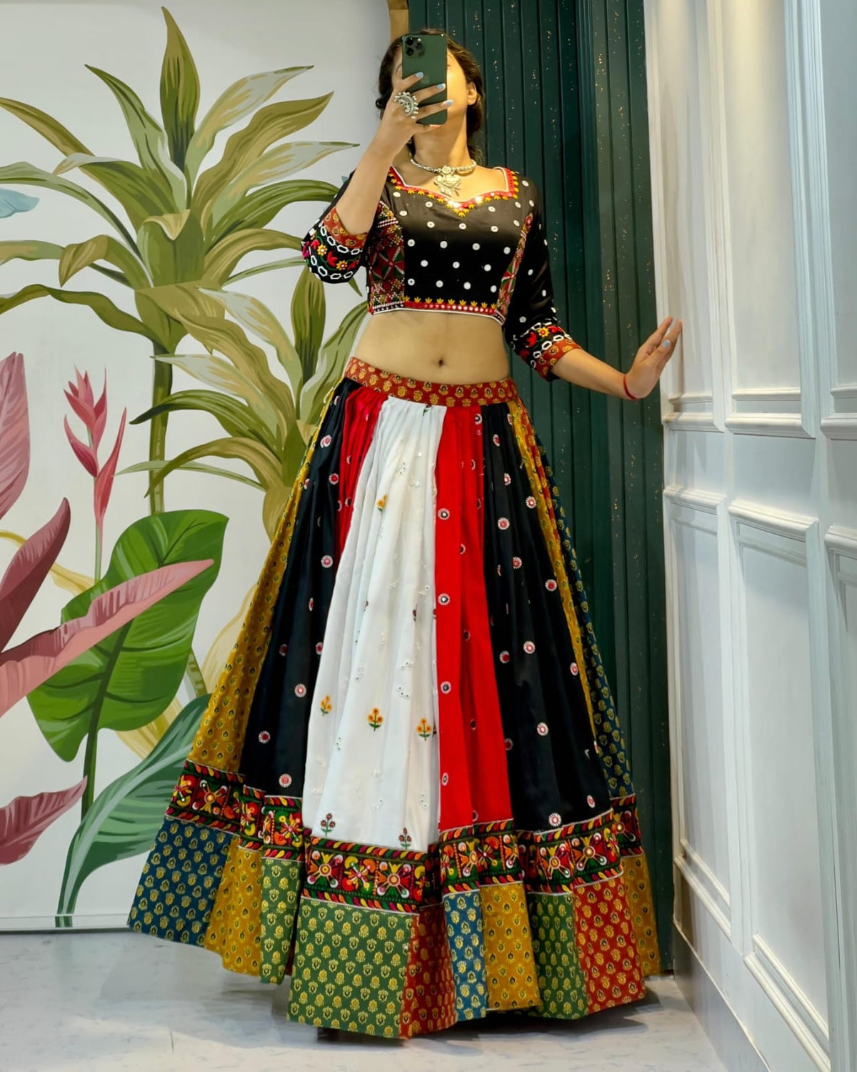 Vibrant Multicolor Navratri Lehenga Choli Set for Women