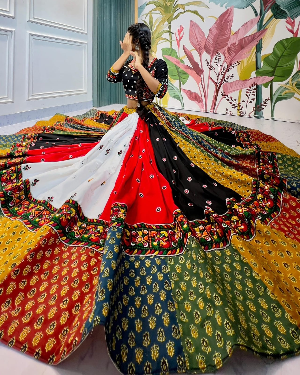 Vibrant Multicolor Navratri Lehenga Choli Set for Women