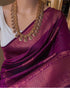 Wine Banarasi Silk Saree With Rich Zari Border Work for Women