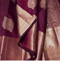 Wine Zari Banarasi Soft Silk Saree Online India