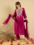 Wine Chanderi Royale Embroidered Suit Set for Women