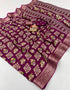 Wine Designer Printed Georgette Saree With Zari Border for Women