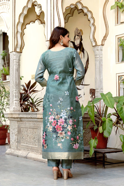 Woven Chanderi Cotton Readymade Salwar Suit for Women